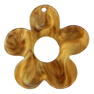 Anh&auml;nger aus Resin Blume Harvest orange-brown