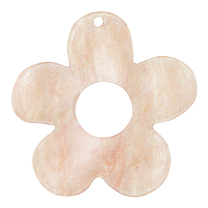Anh&auml;nger aus Resin Blume Glitzer Hortensia pink