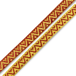 Schmucktextband Herzen und Punkte Gold-pink