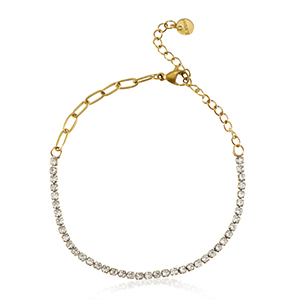 Stainless Steel - Rostfrei Stahl Armb&auml;nder Gold-crystal