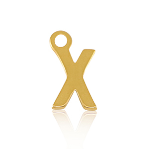 Anh&auml;nger aus Stainless Steel - Rostfreiem Stahl Initial X Gold