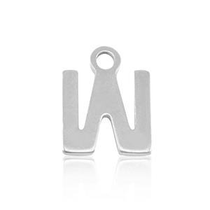 Anh&auml;nger aus Stainless Steel - Rostfreiem Stahl Initial W Silver