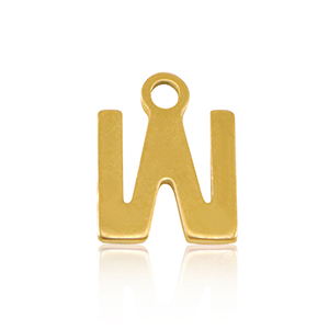 Anh&auml;nger aus Stainless Steel - Rostfreiem Stahl Initial W Gold