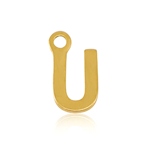 Anh&auml;nger aus Stainless Steel - Rostfreiem Stahl Initial U Gold