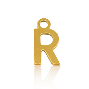 Anh&auml;nger aus Stainless Steel - Rostfreiem Stahl Initial R Gold