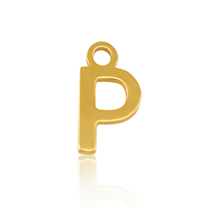 Anh&auml;nger aus Stainless Steel - Rostfreiem Stahl Initial P Gold
