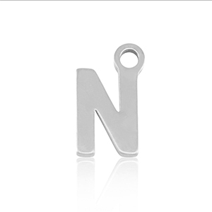 Anh&auml;nger aus Stainless Steel - Rostfreiem Stahl Initial N Silver