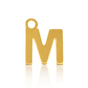Anh&auml;nger aus Stainless Steel - Rostfreiem Stahl Initial M Gold