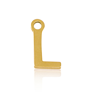 Anh&auml;nger aus Stainless Steel - Rostfreiem Stahl Initial L Gold