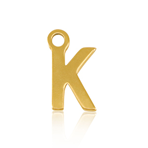 Anh&auml;nger aus Stainless Steel - Rostfreiem Stahl Initial K Gold