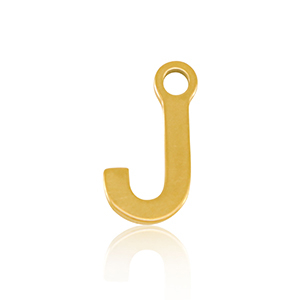 Anh&auml;nger aus Stainless Steel - Rostfreiem Stahl Initial J Gold