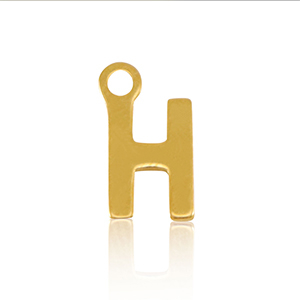 Anh&auml;nger aus Stainless Steel - Rostfreiem Stahl Initial H Gold