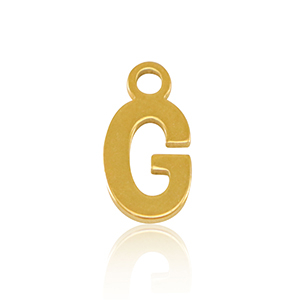 Anh&auml;nger aus Stainless Steel - Rostfreiem Stahl Initial G Gold