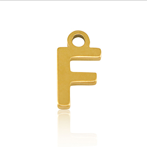Anh&auml;nger aus Stainless Steel - Rostfreiem Stahl Initial F Gold