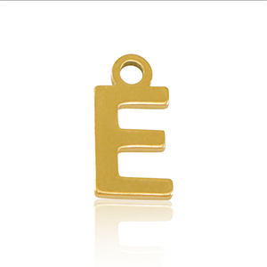 Anh&auml;nger aus Stainless Steel - Rostfreiem Stahl Initial E Gold