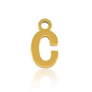 Anh&auml;nger aus Stainless Steel - Rostfreiem Stahl Initial C Gold