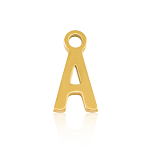 Anh&auml;nger aus Stainless Steel - Rostfreiem Stahl Initial A Gold