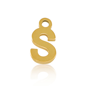 Anh&auml;nger aus Stainless Steel - Rostfreiem Stahl Initial S Gold