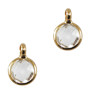 Anh&auml;nger aus Kristallglas 7mm Crystal-gold