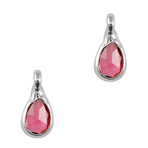 Anh&auml;nger aus Kristallglas drop Pink-silver