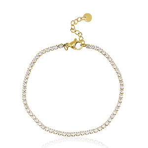 Stainless Steel - Rostfrei Stahl Armb&auml;nder Gold-crystal