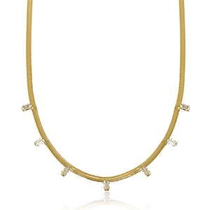 Stainless Steel - Rostfrei Stahl Snake Kette Crystal Gold-crystal