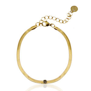 Stainless Steel - Rostfrei Stahl Snake Armb&auml;nder Crystal Gold-black