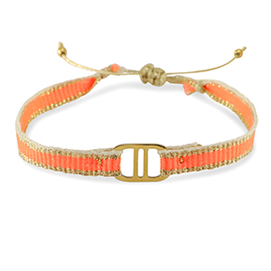Armband Schmuckband mit Stainless Steel Zwischenst&uuml;ck Orange-gold