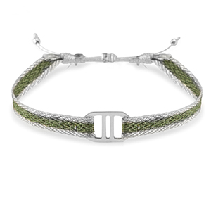 Armband Schmuckband mit Stainless Steel Zwischenst&uuml;ck Green-silver