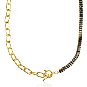 Stainless Steel - Rostfrei Stahl Kette Gold-black