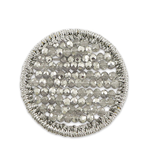 Geh&auml;kelten Anh&auml;nger mit Facett Perlen 35mm Grey