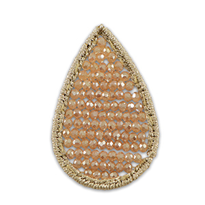 Geh&auml;kelten Anh&auml;nger mit Facett Perlen drop Creamy pink