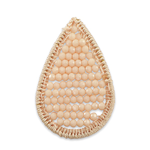 Geh&auml;kelten Anh&auml;nger mit Facett Perlen drop Peachy rose