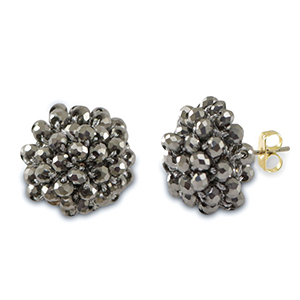 Facetten Perlen Ohrringe mit &Ouml;se Silver