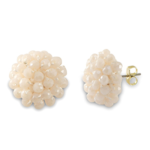 Facetten Perlen Ohrringe mit &Ouml;se Nude pink