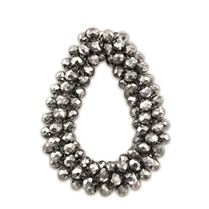 Facetten Perlen Anhh&auml;nger drop Silver