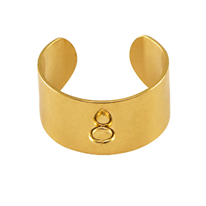 Zubeh&ouml;r aus Stainless Steel - Rostfreiem Stahl Ringe mit &Ouml;se Gold