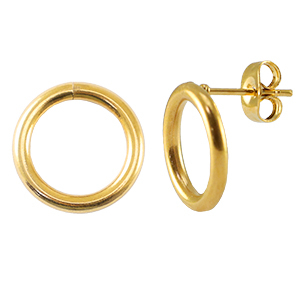 Zubeh&ouml;r aus Stainless Steel - Rostfreiem Stahl Ohrringe / Ohrstecker 14mm Gold
