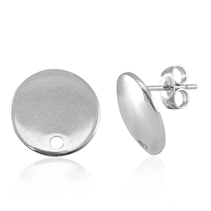 Zubeh&ouml;r aus Stainless Steel - Rostfreiem Stahl Ohrringe / Ohrstecker mit &Ouml;se 13mm Silver