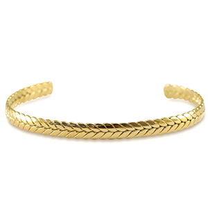 Stainless Steel - Rostfrei Stahl Armb&auml;nder Bangle Blatt Gold
