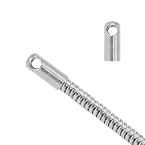 Zubeh&ouml;r aus Stainless Steel - Rostfreiem Stahl Endkappen f&uuml;rGliederkette Schlangen &Oslash;2.5mm Silber
