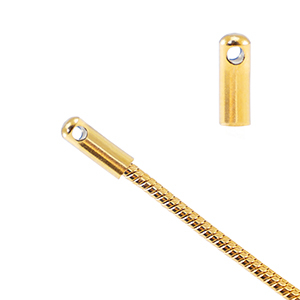 Zubeh&ouml;r aus Stainless Steel - Rostfreiem Stahl Endkappen f&uuml;r Gliederkette Schlangen &Oslash;1.7mm Gold