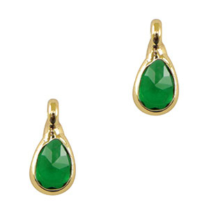 Anh&auml;nger aus Kristallglas drop Green-gold