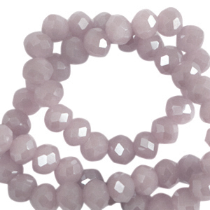 Facetten Top Glas Perlen 6x4mm Rondellen Lavender fog-pearl shine coating