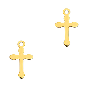 Anh&auml;nger aus Stainless Steel - Rostfreiem Stahl Cross Gold