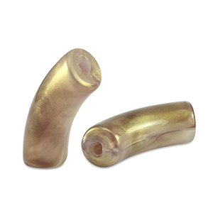 Acrylperlen Tubes shiny Golden taupe