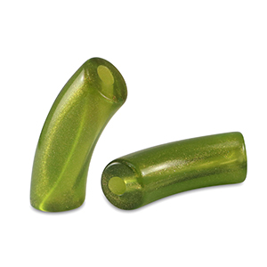 Acrylperlen Tubes shiny Golden olive green