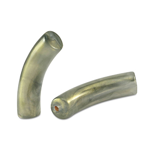 Acrylperlen Tubes shiny Golden ash green