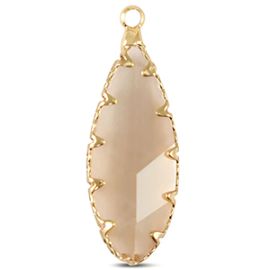 Anh&auml;nger aus Kristallglas Oval Black diamond-gold