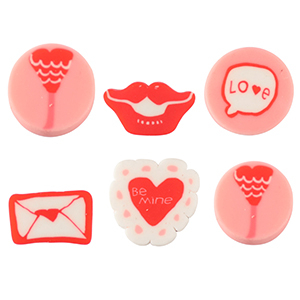 Perlen Polymer Love Pink-white red